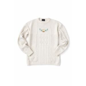 Emerald Isle Vintage Sweater Made in Ireland Cream Knit Women’s L